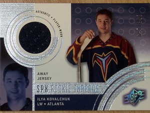 2001 UPPER DECK SPX ROOKIE THREADS   -  ILYA KOVALCHUK  #697/800