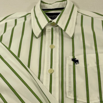 Camisa de niña Abercrombie & Fitch con botones delanteros - rayas verdes - talla XL - USADA EN EXCELENTE ESTADO Foto 1 de 4