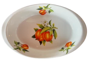 Porcelaine A Feu France Oranges Fruit 10 Inch #4 Oval Ceramic Casserole Baker - Picture 1 of 9