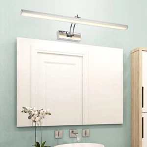 LED Wall Mount Fixture Mirror Front Makeup Picture Light Silver Adjustable Store - Picture 1 of 14