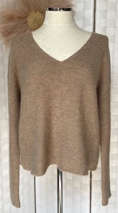 Peruvian Connection 100% Royal Alpaca Cropped Beige Pullover Sweater Size M FXR - Picture 1 of 12