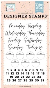 Echo Park Paper DAY IN THE LIFE Days of the Week Clear Stamp Set (DL260050) - Picture 1 of 1