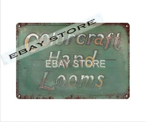 art collectible shop COLORCRAFT hand looms retro tin sign plaque - Picture 1 of 2