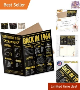 60th Birthday Card Gold Laser 8x10 Inch Funny Gifts for Men Women Party - Picture 1 of 9