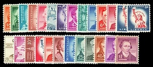 Scott 1030-1052 1954 .5c-$1.00 Liberty Issue 26 Diff Mint VF NH with 8c Pershing - Picture 1 of 1