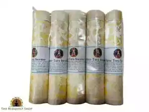 Bastoncini di incenso tibetano arrotolati a mano incenso puro himalayano bianco tara biologico - Foto 1 di 4