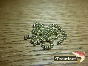 HARELINE BEAD CHAIN EYES MEDIUM GOLD - NEW NYMPH / WET FLY TYING MATERIALS - Picture 1 of 4