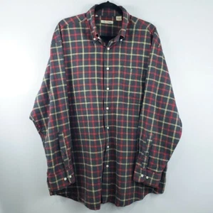 Peter Millar Vintage Freizeit Knopf unten kariert Größe XL 100 % Baumwolle grau rot  - Bild 1 von 3