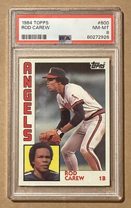 1984 Topps - #600 Rod Carew - PSA 8 Near Mint-Mint