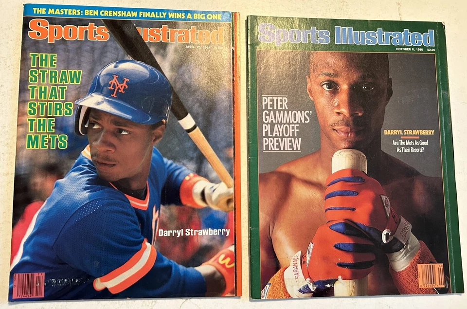 1984 Sports Illustrated NEW YORK Mets DARRYL STRAWBERRY Set Lot of 2 No labels - Image 1 of 1