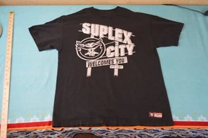 WWE Authentic Wear Suplex City Welcomes You Double Sided Black T-Shirt Size XL - Picture 1 of 10