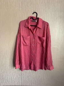 MINT VELVET PINK STRIPE EASY SHIRT size M - Picture 1 of 4