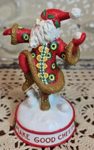 Maria Engelbreit Weihnachtsfigur "Make Good Cheer" Weihnachtsmann mit Schneebällen - Bild 1 von 10