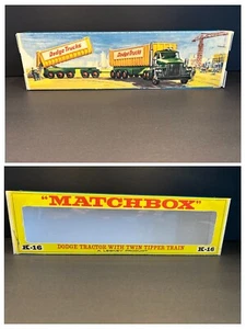 Matchbox Lesney King Size K 16 Dodge Twin Dumper Empty Repro Box Set - Picture 1 of 4