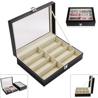 8 Grids Eyeglass Sunglasses Glasses Storage Case Display Shop Box Case UK - Image 1 of 4