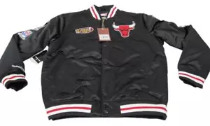 6X Champs 1998 Chicago Bulls Mens Mitchell & Ness Heavy Satin Snap Jacket $175 - Picture 1 of 11