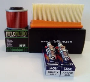 Service Kit For BMW G650 XMOTO (2007 to 2008) Filters and Iridium Spark Plugs - Picture 1 of 6