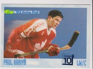 1993 Classic Draft Top 10 #4 Paul Kariya rookie card, Anaheim Ducks HOF