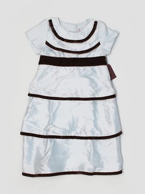 New Girl Halabaloo Silk Blue Brown Velour Holiday Portrait Party Dress Size 4 - Image 1 of 2