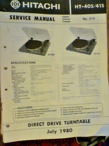 Hitachi HT-40S  HT-41S  Stereo Turntable  ORIGINAL  Service  Manual