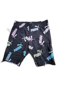 Puma Black Graphic Shorts - Colorful Logo Design Size 6X - Picture 1 of 1