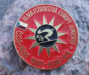 1974 Alpine Junior Skiing Cup FIS European Championships Jasna Ski Pin Badge - Picture 1 of 2
