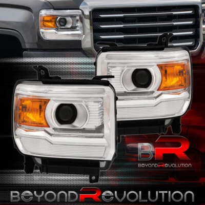 适用于 2014 - 2019 年 Sierra 透明琥珀色反光镀铬外壳前照灯防撞灯 — 第 1/4 张图片