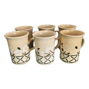 Churchill Set of 6 Vintage 1980s Peach Beige Mugs England Coffee Tea Cottage - Bild 1 von 9