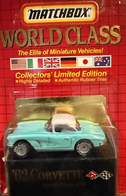MATCHBOX WORLD CLASS '62 CORVETTE  #18 Light Blue Teal - Image 1 of 2