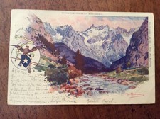 Courmayeur - Catena del Monte Bianco viaggiata 1902