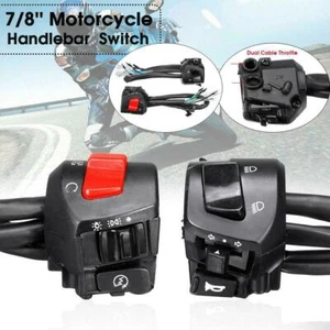 Pair of 7/8" Universal Motorcycle Handle bar Switch Gear Control Light Indicator - Picture 1 of 10