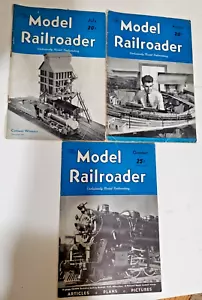 Vintage Lot of 3 Model Railroader Magazine ~ July August October 1941 ~ Trains - Picture 1 of 6