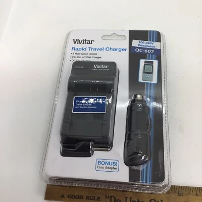 Cargador de viaje rápido Vivitar QC-607 para Panasonic DMW-BMB9E batería bonificación euro Foto 1 de 2
