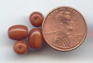 100 Vintage Czechoslovakian Glass Smooth Caramel Brown 6x8mm. Oval Beads W234 - Picture 1 of 3