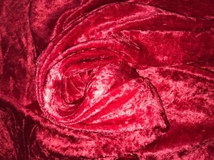 1.30mx1.45m wide of 1 way stretch red crushed velvet dress fabric - Picture 1 of 3