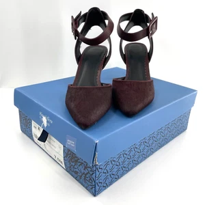 Scarpe eleganti in pelliccia di vitello tinta Simply Vera Wang da donna 7,5 m tacco Mary Jane vino nuove con scatola - Foto 1 di 12