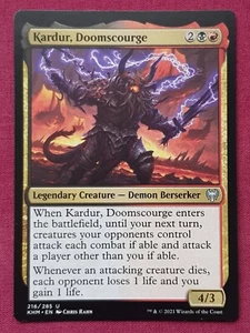 Magic The Gathering KALDHEIM KARDUR DOOMSCOURGE black/red card MTG - Imagen 1 de 2