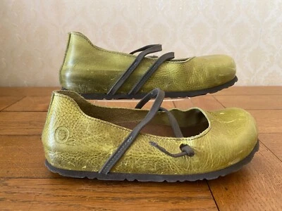 Oxygen Green Leather Shoes Slip Pumps Elasticated Fastening EU 37 UK 4 - Image 1 of 4