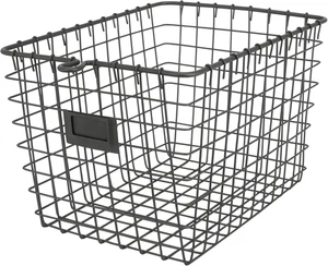 Spectrum Wire Small Basket with Label Plate (Industrial Gray) - Storage Bin & Dé - Picture 1 of 12