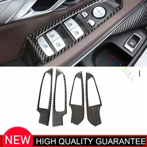 Interruptor de control de cerradura de puerta de ventana de fibra de carbono de vinilo para BMW Serie 3 2019-22 - Imagen 1 de 5