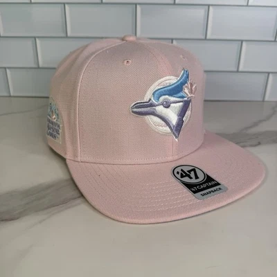 Toronto Blue Jays Hat Cap Snap Back One Size Pink 47 Captain Baseball All Star - Image 1 of 4