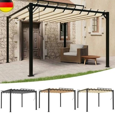 Pavillon mit Lamellendach Alu Lamellenpavillon Gartenpavillon Garten Pergola - Bild 1 von 4