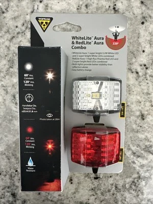 Topeak WhiteLite Aura RedLite Aura Combo Front and Rear Bike Light - Image 1 of 2