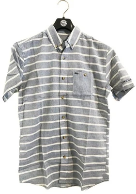 Rip Curl Mens S SIDEWAYS SHORT SLEEVE SHIRT - CSH7AG Blue Rrp $59.99 - Image 1 of 4