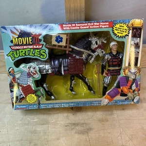Set action figure TMNT Movie III Samurai Evil War cavallo e guardia castello 1992 - Foto 1 di 24