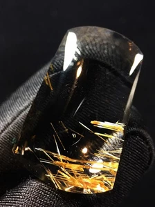 34.5*21.8*10mm A++ Natural Gold Rutilated Quartz Titanium Crystal Pendant gift - Picture 1 of 5