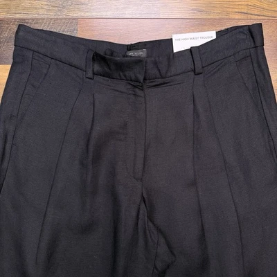 Ann Taylor 高腰裤亚麻裤子 10 全长打褶新品 — 第 1/4 张图片