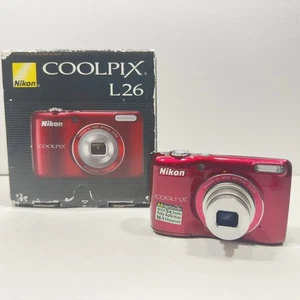 Nikon COOLPIX L26 16.1MP 5x Digital Camera - Red Tested Works - Picture 1 of 15