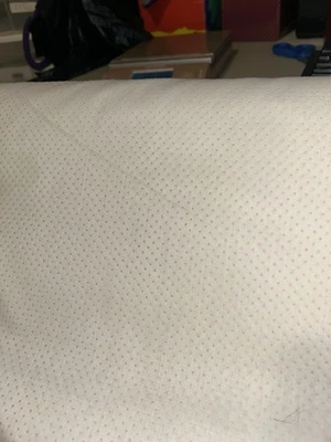 VTG Flocked DOTTED SWISS FABRIC DACRON POLYESTER COTTON PINK DOTS ON WHITE BTY - Image 1 of 3