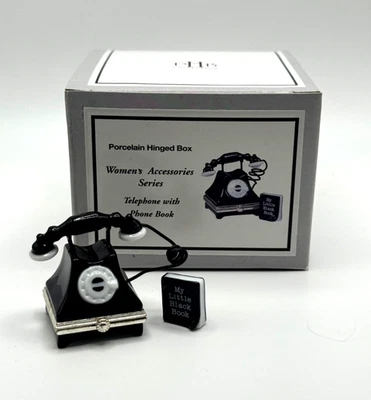 MIDWEST OF CANNON FALLS PHB Porcelain Hinged Box Telephone With Phone Book Trinket Midwest 38853 ~ New